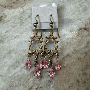 Antique brass chandelier earrings
